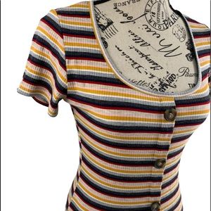 *Revive womens extra large stripe crop top